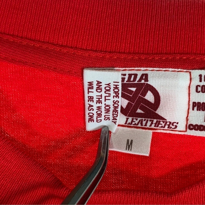 Dagda Leathers ダグダレザーズ プリントTシャツ 袖刺繡 レッド 旧マッコイ 滝沢氏 1 Size M 福生店