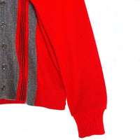 60's Pennleigh ペンリー ストライプ アクリルニットカーディガン レッド グレー Size M 福生店