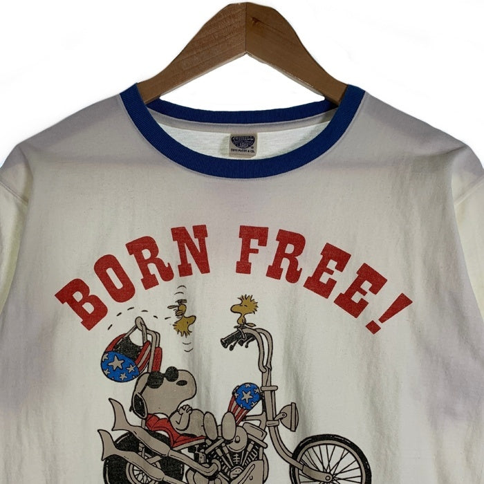 TOYS McCOY トイズマッコイ SNOOPY “BORN FREE” スヌーピープリント リンガーTシャツ トリコロール TMC2440 Size L 福生店