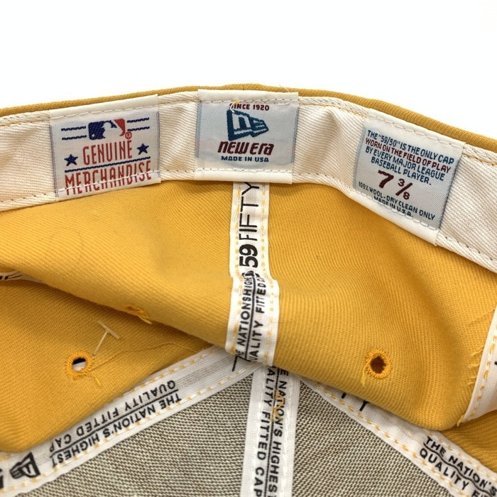 90's New Era ニューエラ MLB ボストン・レッドソックス 59FIFTY ベースボールキャップ マスタード ウール USA製 Size 7 3/8 (58.7cm) 福生店