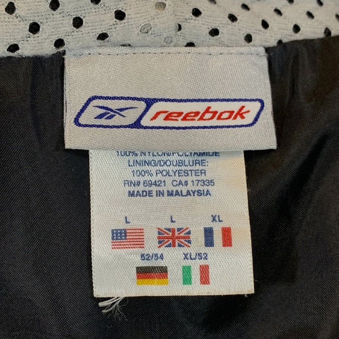 00's Reebok リーボック ナイロン ジップアップジャケット パイピング ブラック Size US L 福生店