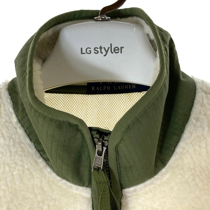 Polo Ralph Lauren ポロラルフローレン 防風フリースジャケット ホワイトxグリーン sizeS 瑞穂店