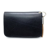 HTC エイチティーシー フラワースタッズ ミディアムウォレット レザー 財布 ブラック 福生店