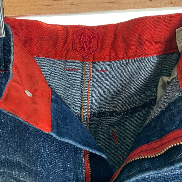 華鳥風月 カチョウフウゲツ ジッパーフライ デニムショートパンツ インディゴ 龍 虎 桜 Size 36 福生店