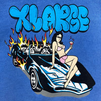 XLARGE エクストララージ PIGMENT BURN DOWN プルオーバーパーカー ブルー sizeL 瑞穂店