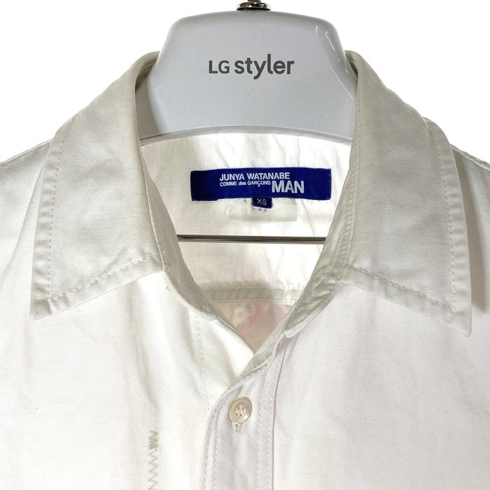 JUNYA WATANABE COMME des GARCONS MAN ジュンヤワタナベ コムデギャルソンマン WE-B007 AD2019 ペイズリー パッチワーク 半袖シャツ ホワイト sizeXS★襟お汚れ 瑞穂店