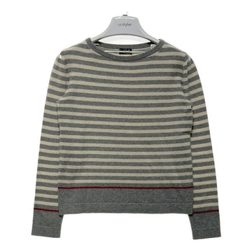 MARGARET HOWELL マーガレットハウエル カシミア ボーダー ニットセーター グレー×オフホワイト size2 瑞穂店