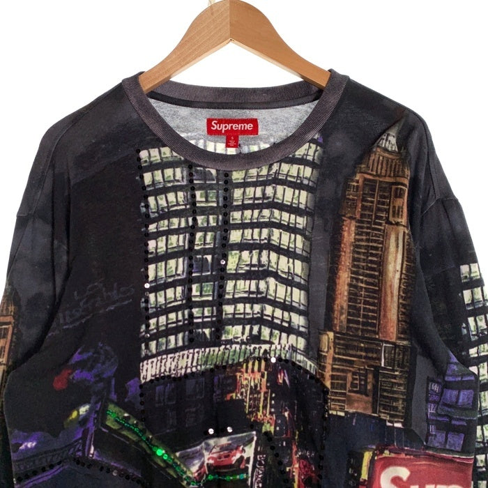 SUPREME シュプリーム 25SS Skyline Sequin L/S Top Night ロンT ロングスリーブ 長袖 Tシャツ ブラック Size S 福生店