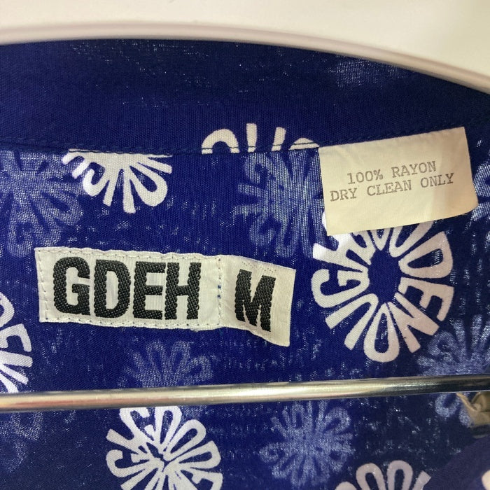 GOODENOUGH グッドイナフ オープンカラーレーヨンシャツ サークルロゴプリント 半袖 ブルー size M 瑞穂店