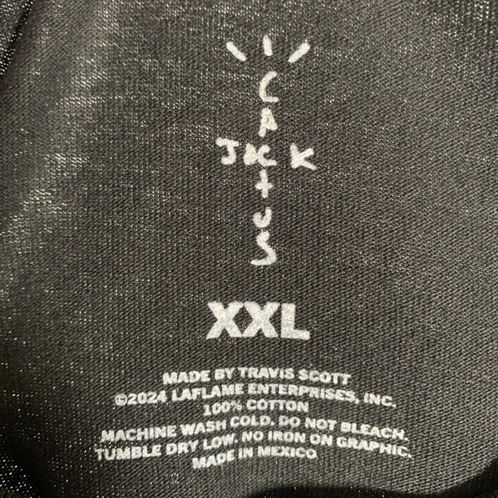Cactus Jack カクタスジャック Travis Scott トラヴィススコット FREE THE RAGE TEE 半袖 Tシャツ ブラック TSRA-SS01 Size 2XL 福生店