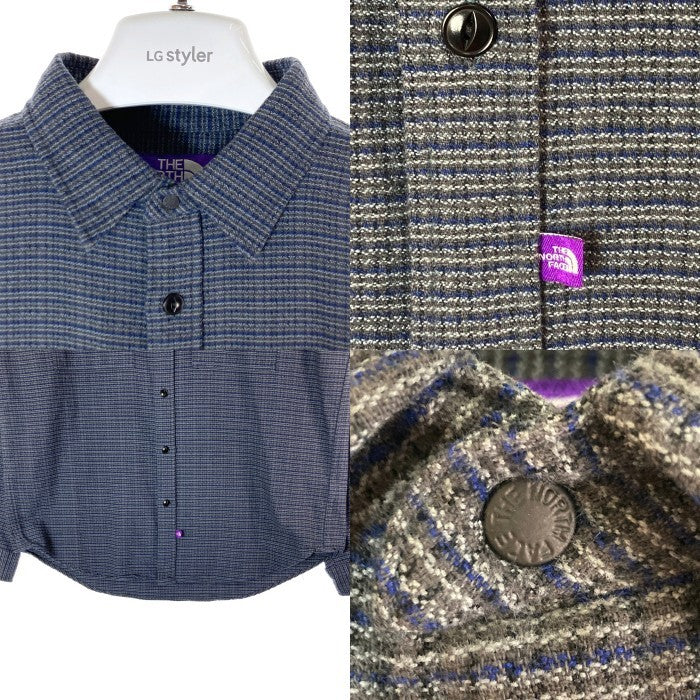 THE NORTH FACE ザノースフェイス PURPLE LABEL パープルレーベル NT3376N FLANNEL DOUBLE POCKET FIELD WORK SHIRT グレー sizeL 瑞穂店