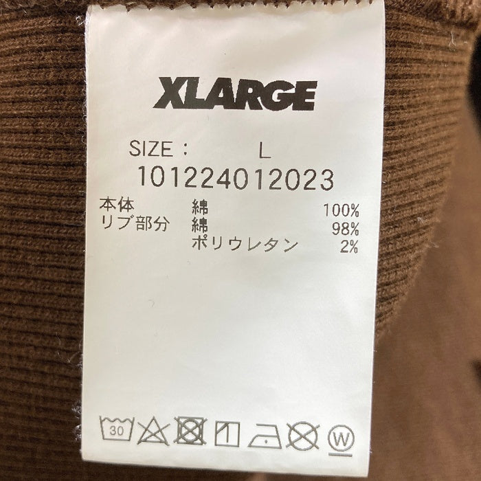 X-LARGE エクストララージ 101224012023 ビッグ刺繍ロゴ プルオーバーパーカー ブラウン sizeL 瑞穂店