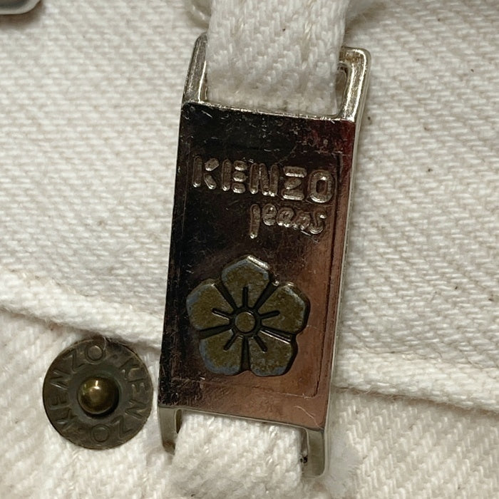 KENZO JEANS ケンゾージーンズ 北斎タグ メタルパッチ ボタンフライ デニムパンツ 生成り size79cm-① 瑞穂店