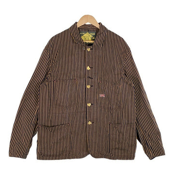 TCB JEANS ティーシービージーンズ Cathartt Chore Coat Tabby Cat Stripe キャットハート チョアコート カバーオール ブラウンヒッコリー Size 42 相当 福生店