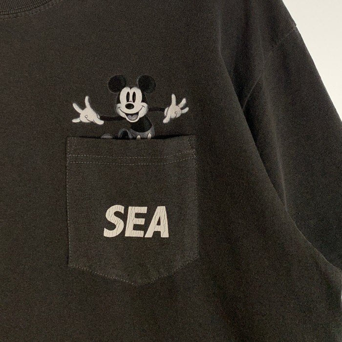 WIND AND SEA ウィンダンシー MICKEY MOUSE POCKET TEE ミッキーマウス ポケットTシャツ チャコールグレー Size XL 福生店