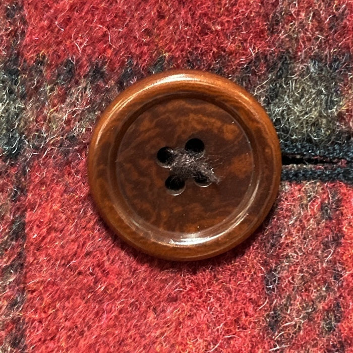 LAND'S END ランズエンド 90S キルティング チェック柄 ウールコート レッド sizeS 瑞穂店