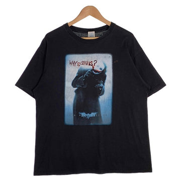 00's THE DARK KNIGHT ダークナイト WHY SO SERIOUS? ジョーカー プリントTシャツ ブラック DELTA Size L 福生店