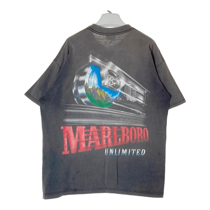 Marlboro マルボロ UNLIMITED TRAIN アンリミテッド トレイン USA製 マルボロタグ ポケット付きTシャツ フェードブラック sizeF 瑞穂店