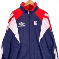 00's UMBRO アンブロ トラックジャケット ポリエステル ネイビー レッド ホワイト  Size XL 福生店
