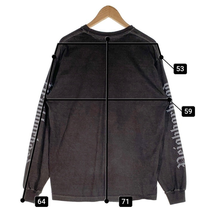 NEIGHBORHOOD ネイバーフッド NH.TEE LS-15 スカルプリント ロングスリーブTシャツ フェードブラック Size L 福生店