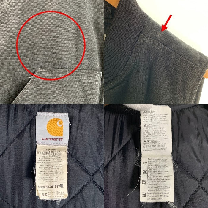 CARHARTT カーハート DUCK VEST ダックベスト ブラック V01 BLK メキシコ製 Size Medium Regular 福生店