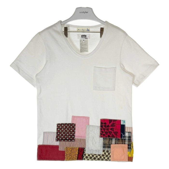 eYe COMME des GARCONS JUNYA WATANABE MAN アイコムデギャルソン ジュンヤワタナベマン WQ-T906 AD2015 Merz b. Schwanen パッチワーク ポケット付き Tシャツ ホワイト sizeS 瑞穂店