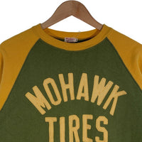 WAREHOUSE ウエアハウス MOHAWK TIRES フェルトワッペン ラグランスリーブ スウェットトレーナー グリーン イエロー Size 42 福生店