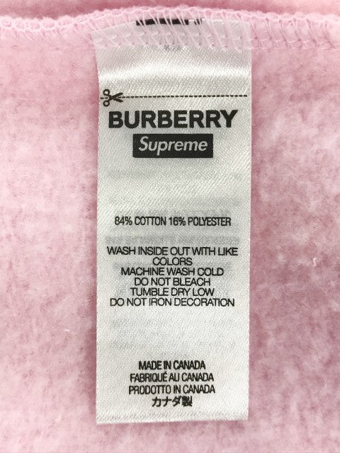 SUPREME シュプリーム × BURBERRY バーバリー 22SS Box Logo Hooded Sweatshirt スウェットパーカー ピンク Size XL 福生店