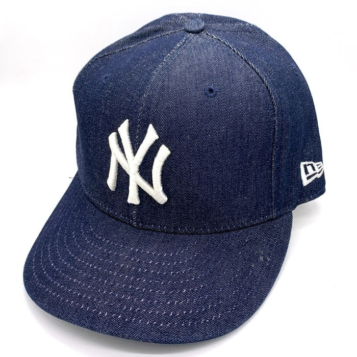 90's New Era ニューエラ 59FIFTY MLB ニューヨーク・ヤンキース デニムベースボールキャップ インディゴ USA製 Size 7 3/8 (58.7cm) 福生店