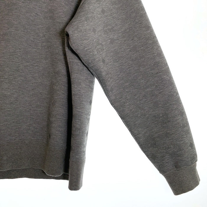 MCM by PHENOMENON エムシーエム バイ フェノメノン Reflective Monogram Sweat Shirt リフレクティブ モノグラム クルーネック スウェットトレーナー グレー MHAASJP01EG00L SizeL 福生店