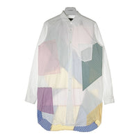 COMME des GARCONS HOMME PLUS コムデギャルソンオムプリュス AD2022 PK-B010 23SS ストライプ パッチワーク ロングシャツ ホワイト sizeS 瑞穂店
