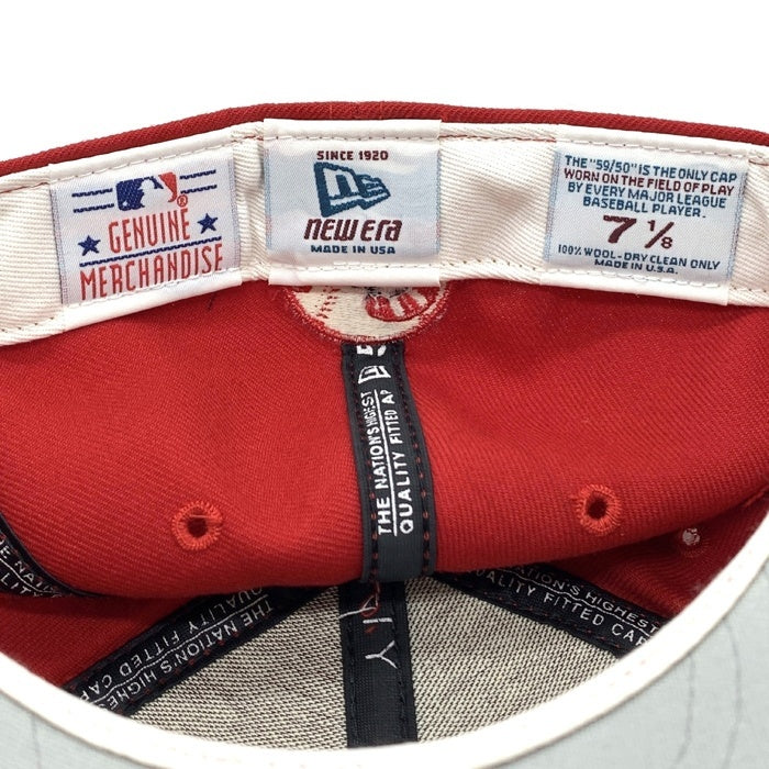 90's New Era ニューエラ MLB ニューヨーク・ヤンキース 59FIFTY ベースボールキャップ レッド 注音符号 USA製 Size 7 1/8 (56.8cm) 福生店