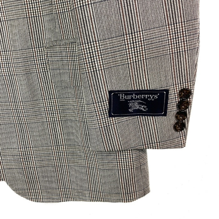 BURBERRYS バーバリーズ ウール シルク テーラードジャケット チェック グレー size165AB4 瑞穂店