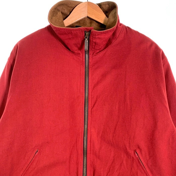 80’s L.L.Bean エルエルビーン スタンドカラー コットンキャンバスジップアップジャケット ウールチェックライナー レッド Size M 福生店