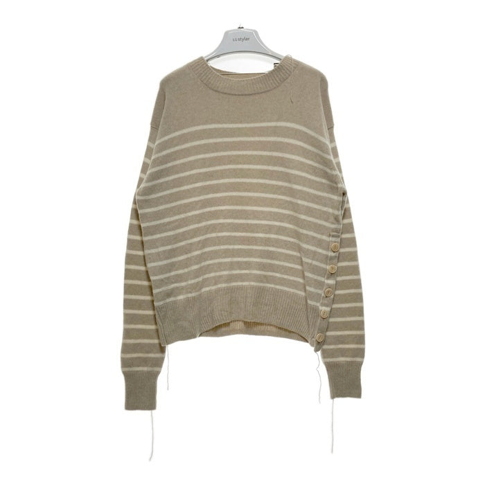 MASU エムエーエスユー 19AW PABLO SWEATER パブロ ウール ボーダーニットセーター ベージュ ホワイト MUFW-KN0291 Size 46 瑞穂店