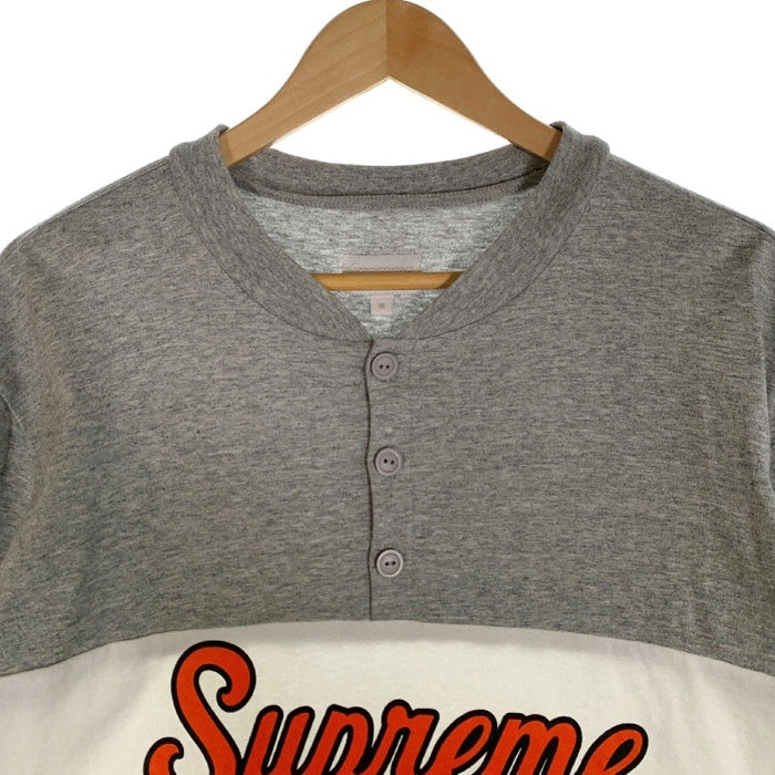 SUPREME シュプリーム 15SS Team Henley Tee チーム ヘンリーネックTシャツ グレー ホワイト Size M 福生店