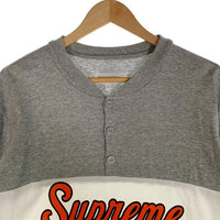 SUPREME シュプリーム 15SS Team Henley Tee チーム ヘンリーネックTシャツ グレー ホワイト Size M 福生店