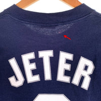 90's majestic マジェスティック Newyork Yankees ニューヨーク ヤンキース JETTER 2 半袖 Tシャツ ネイビー USA製 Size L 福生店