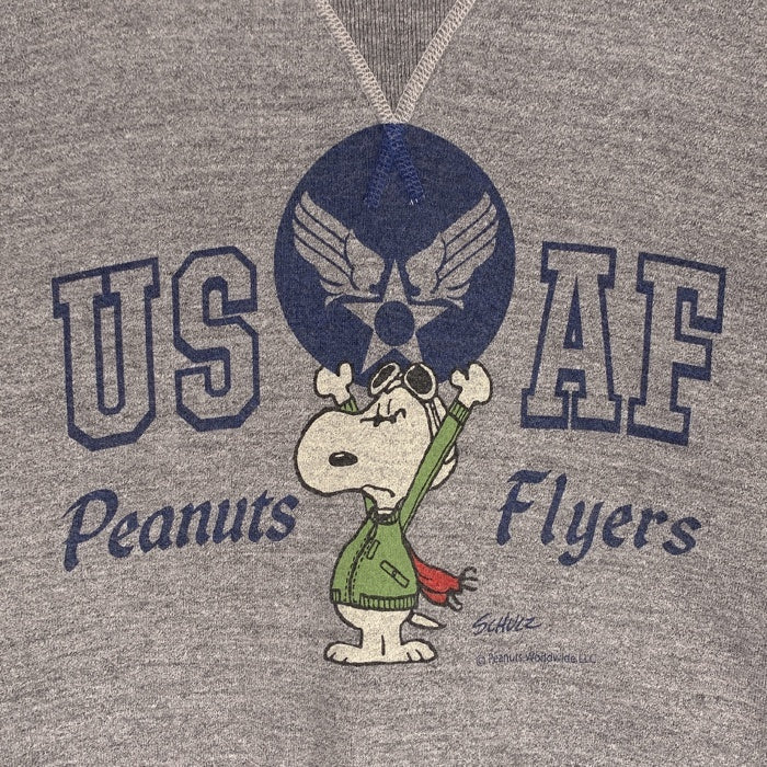 BUZZ RICKSON’S バズリクソンズ USAF スヌーピー プリント 前V クルーネックスウェットトレーナー ヘザーグレー BR69272 Size M 福生店