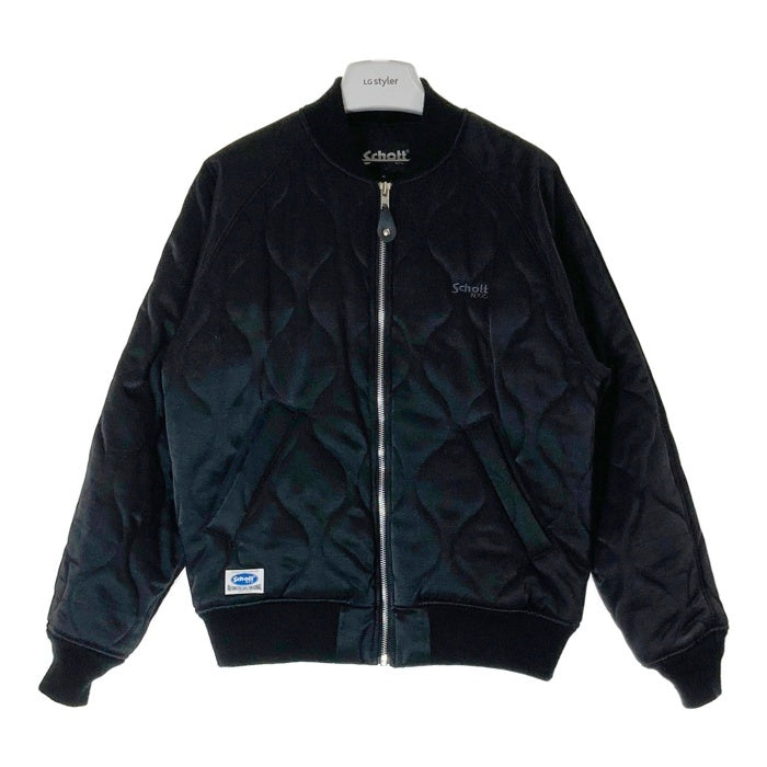 Schott ショット ONIONQUILTED JACKET OVAL CHENILLE LOGO ブラック sizeM※リブ毛玉あり 瑞穂店