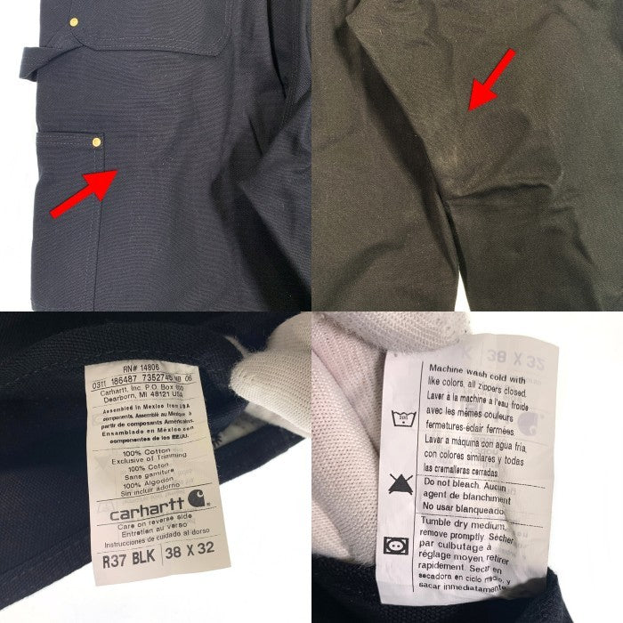 CARHARTT カーハート Loose Fit Firm Duck Zip to Thigh Bib Overalls ダック オーバーオール R37BLK ブラック Size 38×32 福生店