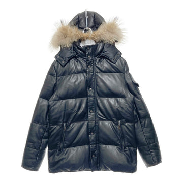 SEDUCTION de NICOLE  オールレザーダウンジャケット　ブラック  48 ※色ヤケあり 瑞穂店