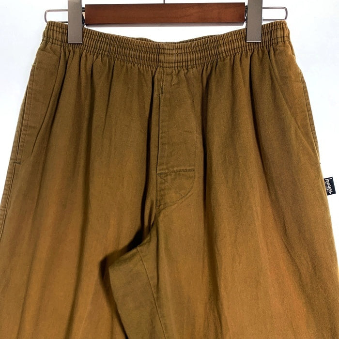 80-90's STUSSY ステューシー コットン ビーチパンツ イージー テーパード オリーブ USA製 黒タグ Size M 福生店