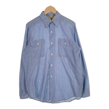 70's BIG YANK ビッグヤンク シャンブレー ワークシャツ ライトブルー 襟芯 Size M 相当 福生店