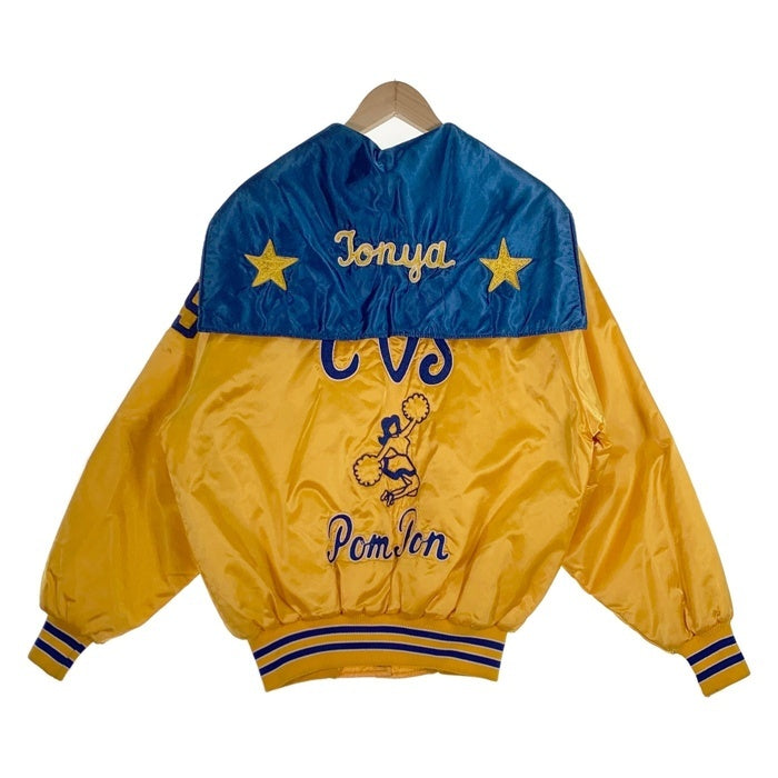 70's~ DeLONG デロング ナイロン スタジアムジャンパー セーラー フード レディース イエロー USA製 Size L 福生店