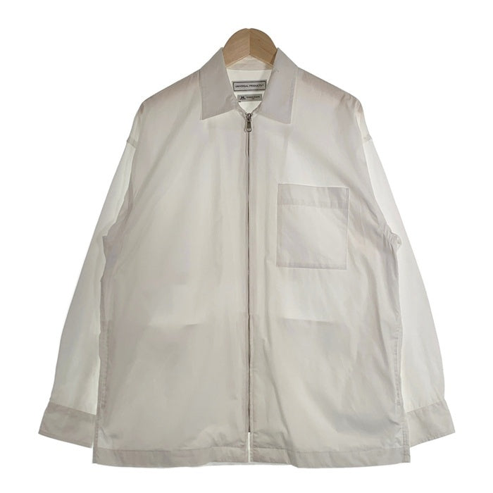 UNIVERSAL PRODUCTS ユニバーサルプロダクツ T.M. ZIP FRONT L/S BLOUSON トーマスメイソン ジップアップブルゾン ジャケット ホワイト コットン 201-60307 Size 2 福生店