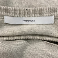 framework フレームワーク ロゴニット ライトグレー 瑞穂店