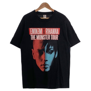 EMINEM エミネム RIHANNA リアーナ 2014 THE MONSTER TOUR プリントTシャツ ブラック ALSTYLE Size L 福生店
