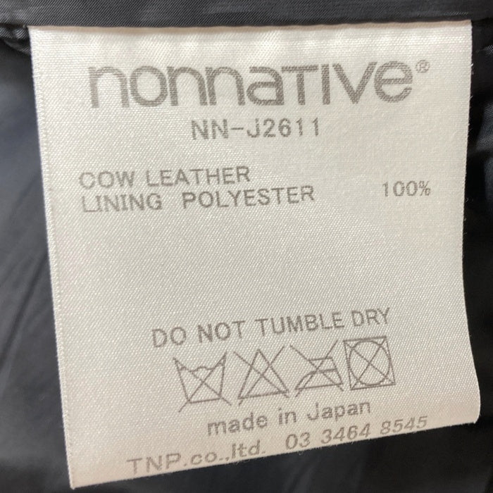 nonnative ノンネイティブ RIDER BLOUSON COW LEATHER カウレザー シングルライダースジャケット ブラック NN-J2611 Size 1 瑞穂店