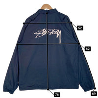 STUSSY ステューシー ロゴ刺繡 バックプリント コーチジャケット ネイビー 115353 Size XL 福生店